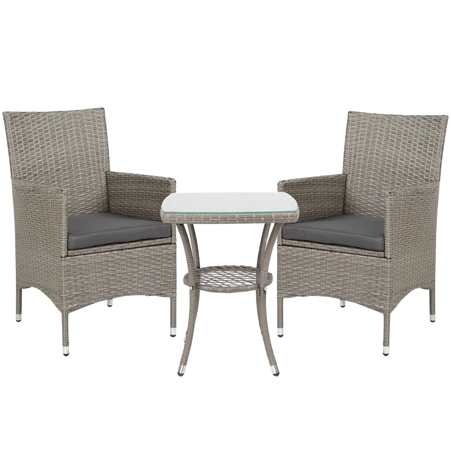 Outsunny 3 Pieces Rattan Bistro Set - LuxmeLounge - [vendor_name]