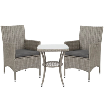 Outsunny 3 Pieces Rattan Bistro Set - LuxmeLounge - [vendor_name]