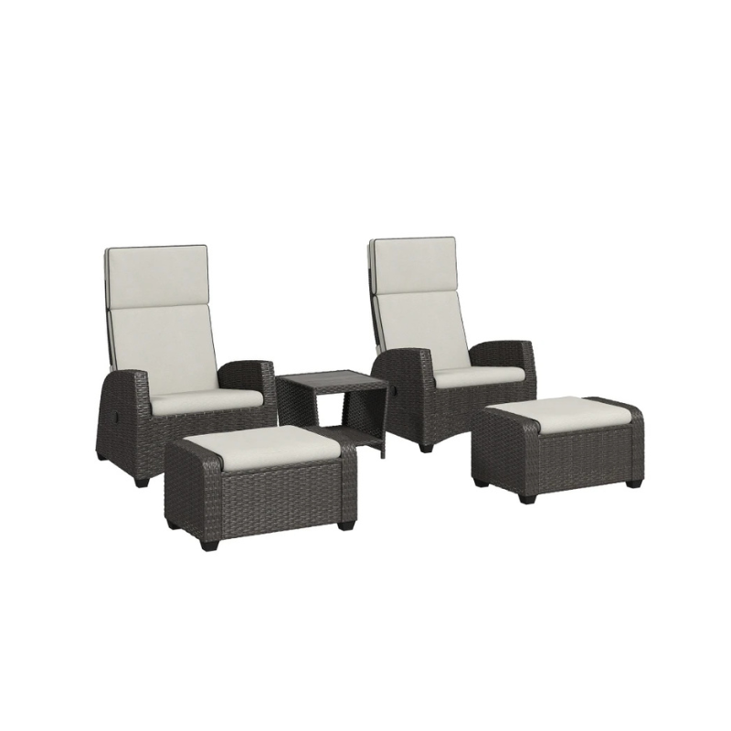 Outsunny 5-Piece Rattan Garden Furniture Set - LuxmeLounge - [vendor_name]