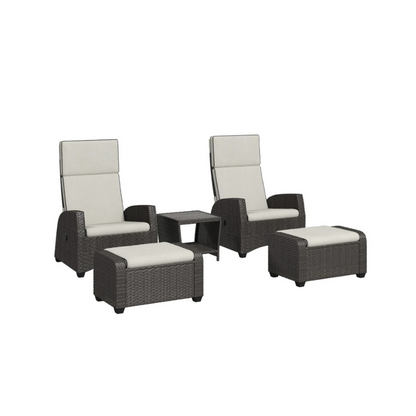 Outsunny 5-Piece Rattan Garden Furniture Set - LuxmeLounge - [vendor_name]