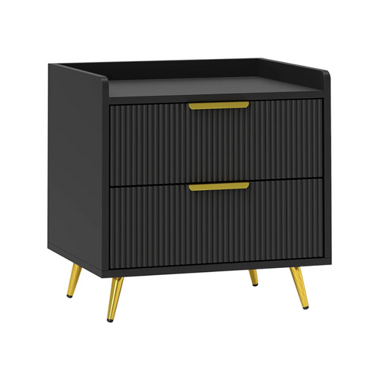 HOMCOM Elegant Two-Drawer Bedside Table