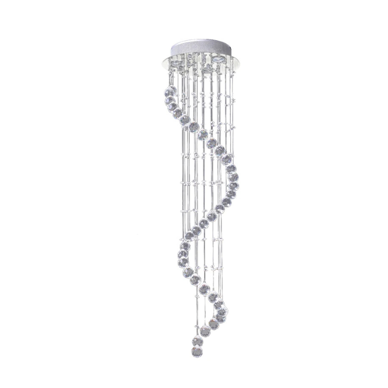 HOMCOM Modern Crystal Chandelier Ceiling Light Pendant Lamp Chrome Finish Glass Droplets New