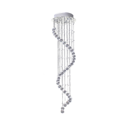 HOMCOM Modern Crystal Chandelier Ceiling Light Pendant Lamp Chrome Finish Glass Droplets New