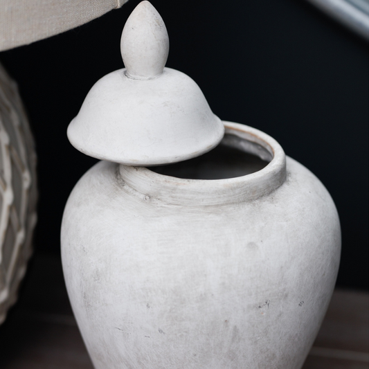 Darcy Large Stone Ginger Jar By Hill Interiors