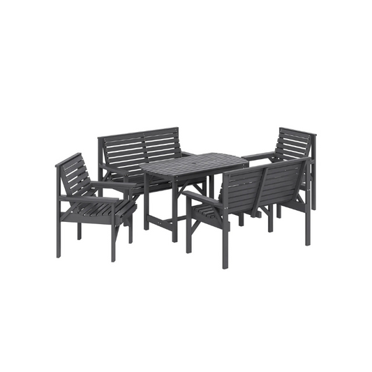 Outsunny 5 Piece Wooden Garden Dining Set for 6