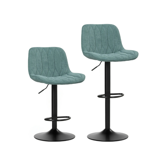 HOMCOM Set of Two Linen-Look Bar Stools