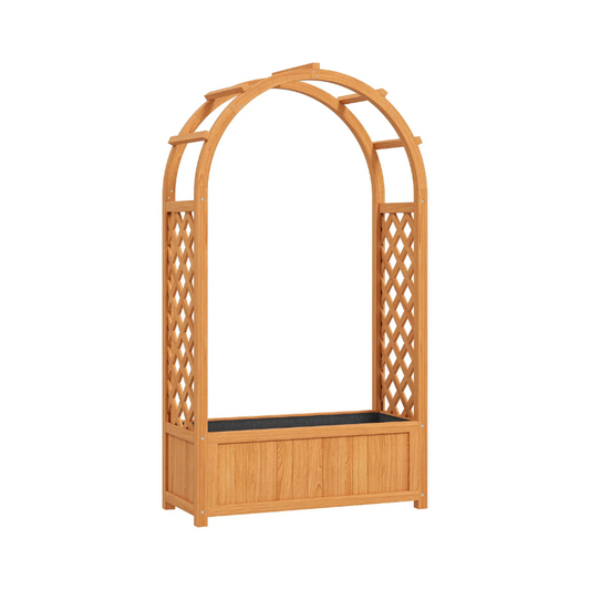 Outsunny Wooden Raised Garden Bed with Trellis