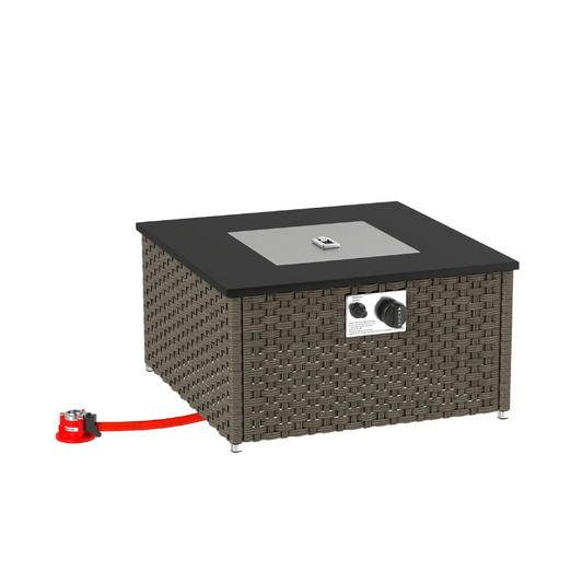 Outsunny Rattan Gas Fire Pit Table for Garden