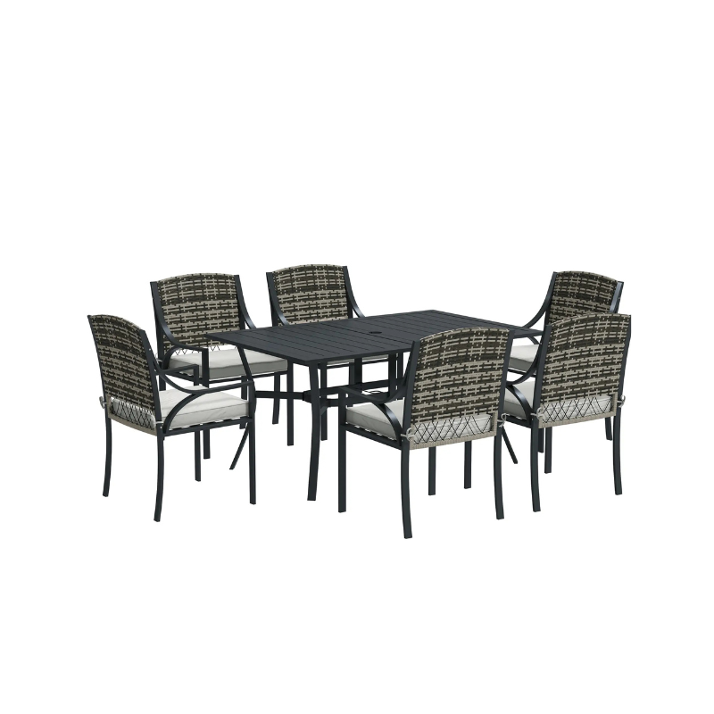 Outsunny Rattan Garden Furniture Set with Cushions