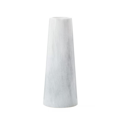 Salmo White Marble Tapered Vase
