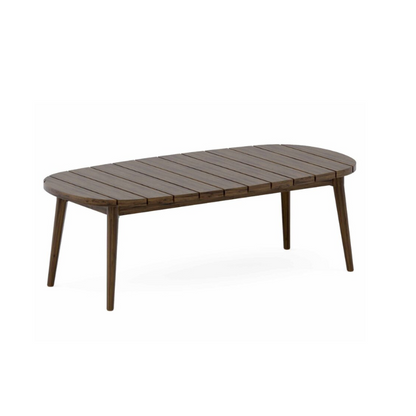 Wooden outdoor table on a white background