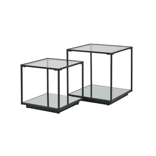 Lennox Black Framed Set Of 2 Side Tables