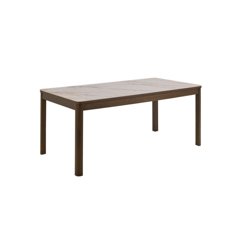 Rectangular wooden table on a white background