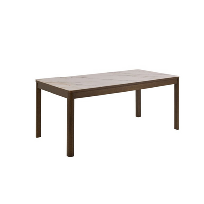 Rectangular wooden table on a white background
