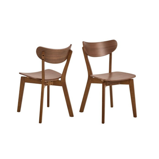 Two wooden chairs on a white background