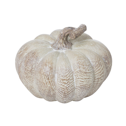 Decorative pumpkin with a textured surface on a white background