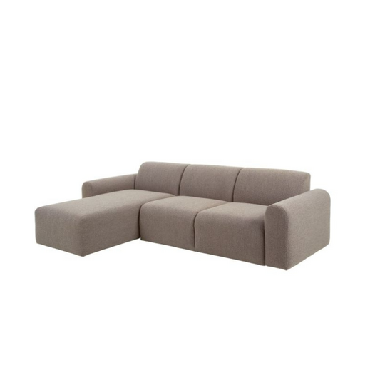 Beige sectional sofa on a white background