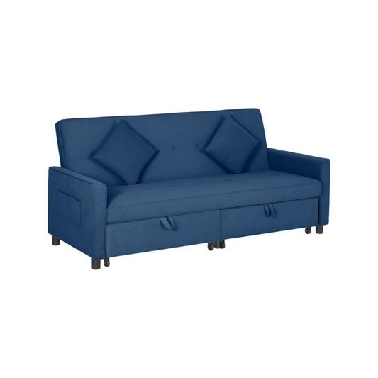 Blue sofa bed on a white background