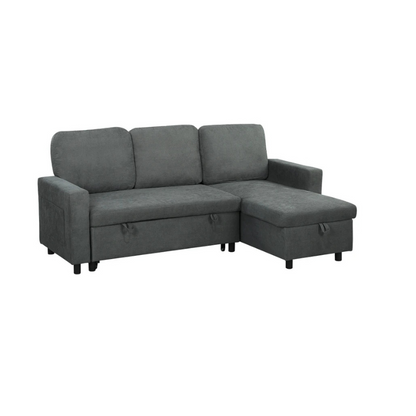 Gray sectional sofa on a white background