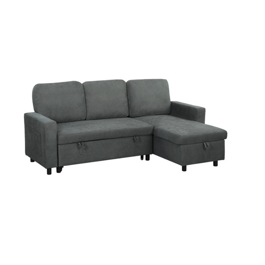 Gray sectional sofa on a white background