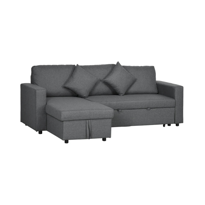 HOMCOM Corner Sofa Bed with Storage - LuxmeLounge - [vendor_name]