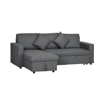 HOMCOM Corner Sofa Bed with Storage - LuxmeLounge - [vendor_name]