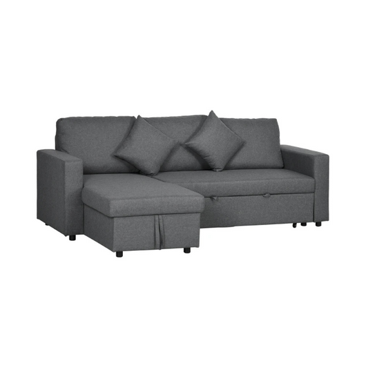 HOMCOM Corner Sofa Bed with Storage - LuxmeLounge - [vendor_name]