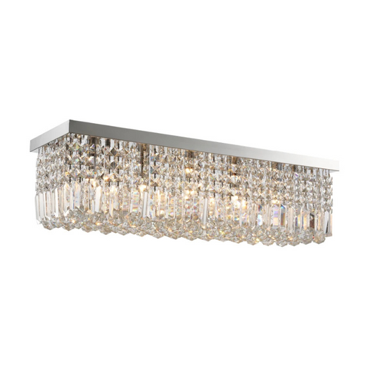 Rectangular crystal chandelier on a white background