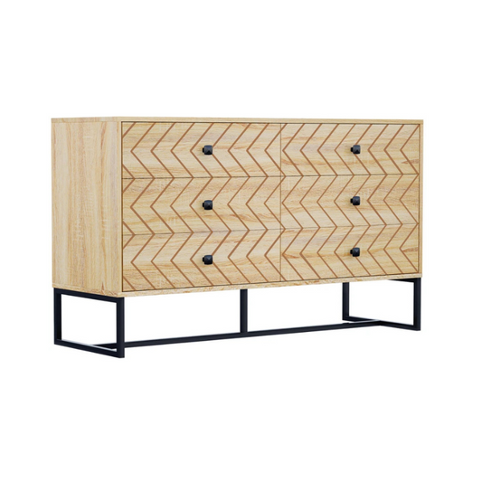 HOMCOM Bedroom Chest of Drawers, 6 Drawer Dresser