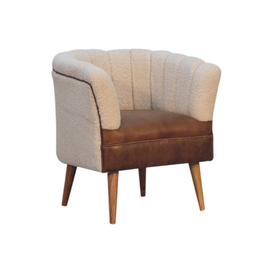 Boucle Cream Buffalo Armchair