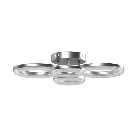 HOMCOM LED Ceiling Light, Modern 4 Rings Ceiling Lamp with Wall Switch Control