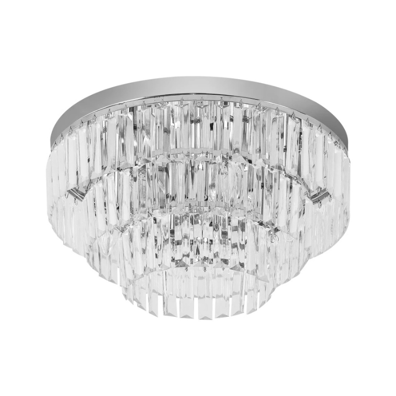 Crystal chandelier light fixture on a white background