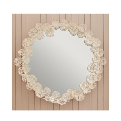 Voyage Maison Gaia Round Mirror in Antique White Gold - LuxmeLounge - [vendor_name]