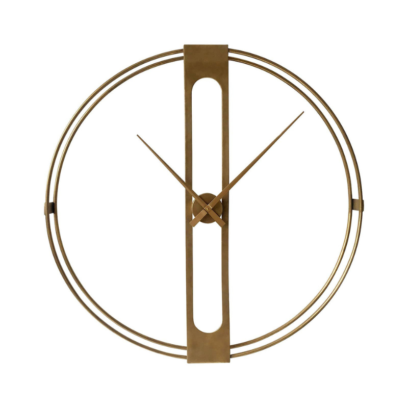 Fifty Five South Gold Dual Ring Metal Wall Clock – 107 x 107 cm - LuxmeLounge - [vendor_name]
