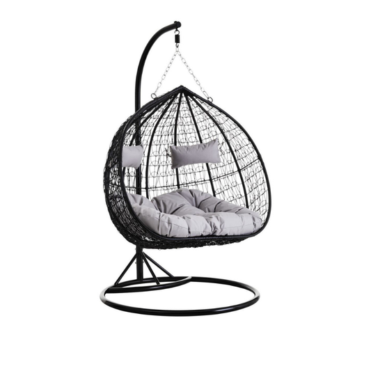 Calypso Cocoon Double Hanging Chair by Interiors by Premier, showcasing a cozy, suspended woven design perfect for indoor or outdoor relaxing.