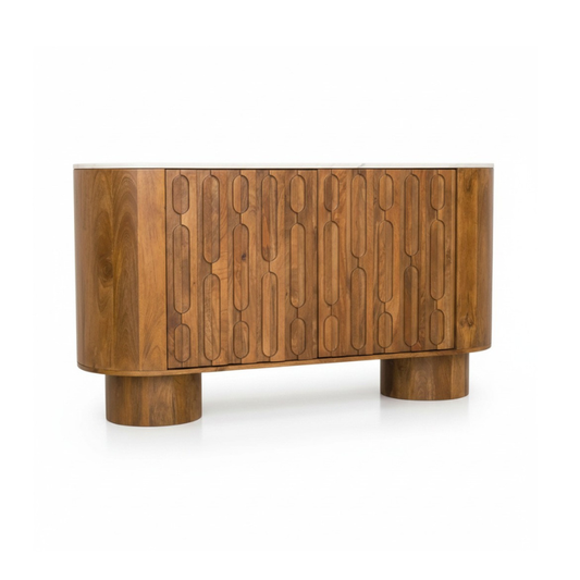Fifty Five South Bali Soul sideboard with wooden finish and modern design, featuring multiple cabinets and drawers.