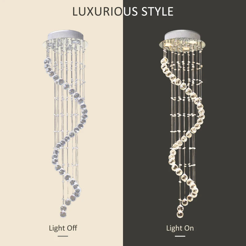 Chandelier showing 'Light Off' and 'Light On' states with 'Luxurious Style' text.