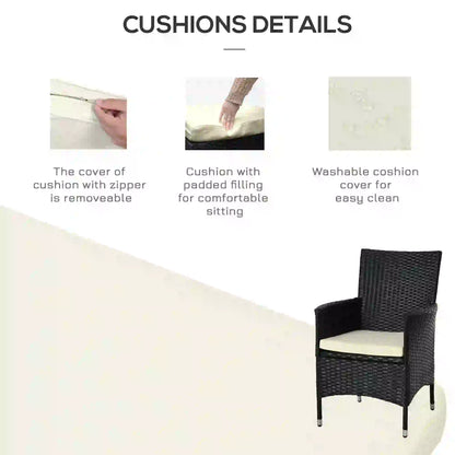 Cushions details with a chair and cushions on a white background