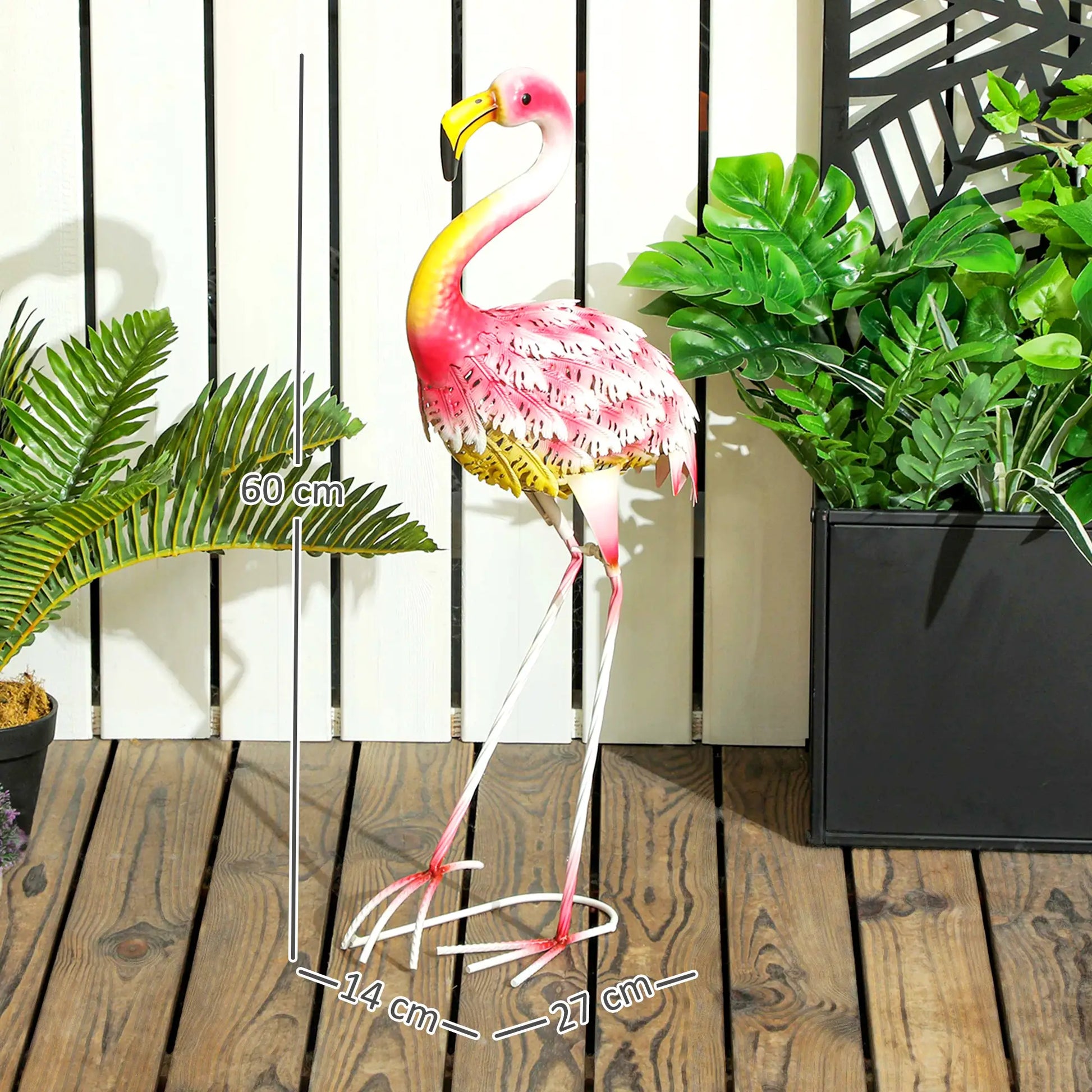 Outsunny Flamingo Garden Statue Ornament