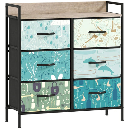 HOMCOM 6-Drawer Chest of Drawers