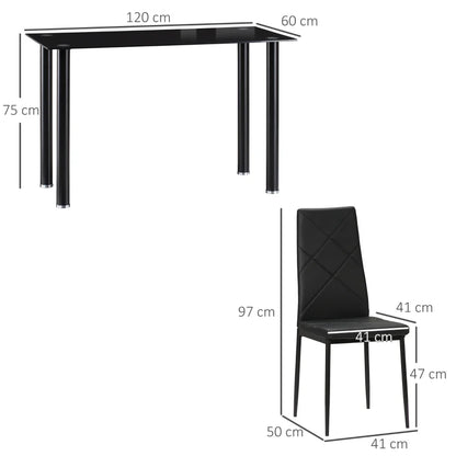HOMCOM 5-Piece Kitchen Dining Table Set - LuxmeLounge - [vendor_name]