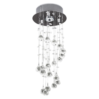 HOMCOM Modern Crystal Chandelier Ceiling Light Pendant Lamp Chrome Finish Glass Droplets New