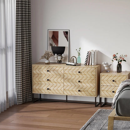 HOMCOM Bedroom Chest of Drawers, 6 Drawer Dresser