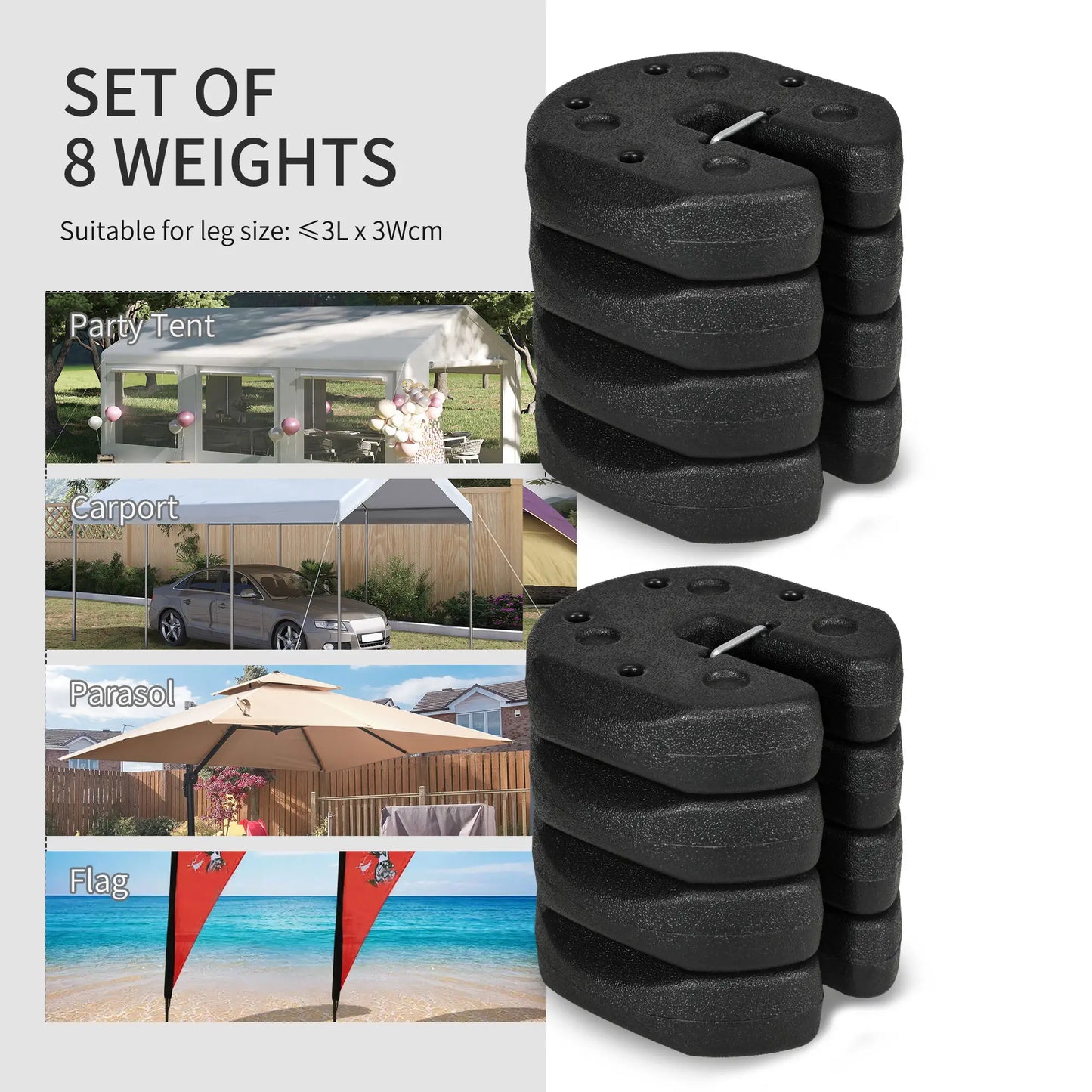 Outsunny Gazebo Weights Set of 8