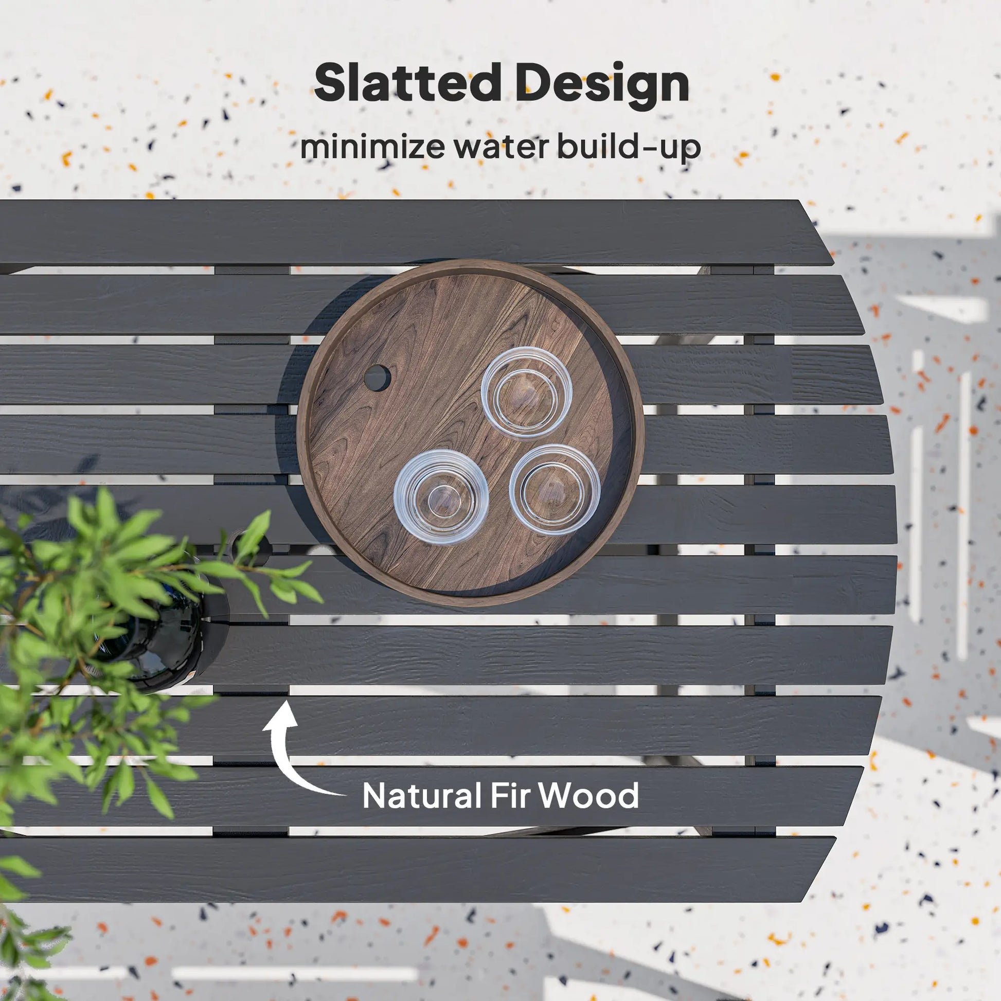 Outsunny 5 Piece Wooden Garden Dining Set for 6