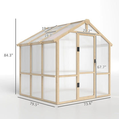 Outsunny 6.6 x 6ft Polycarbonate Greenhouse