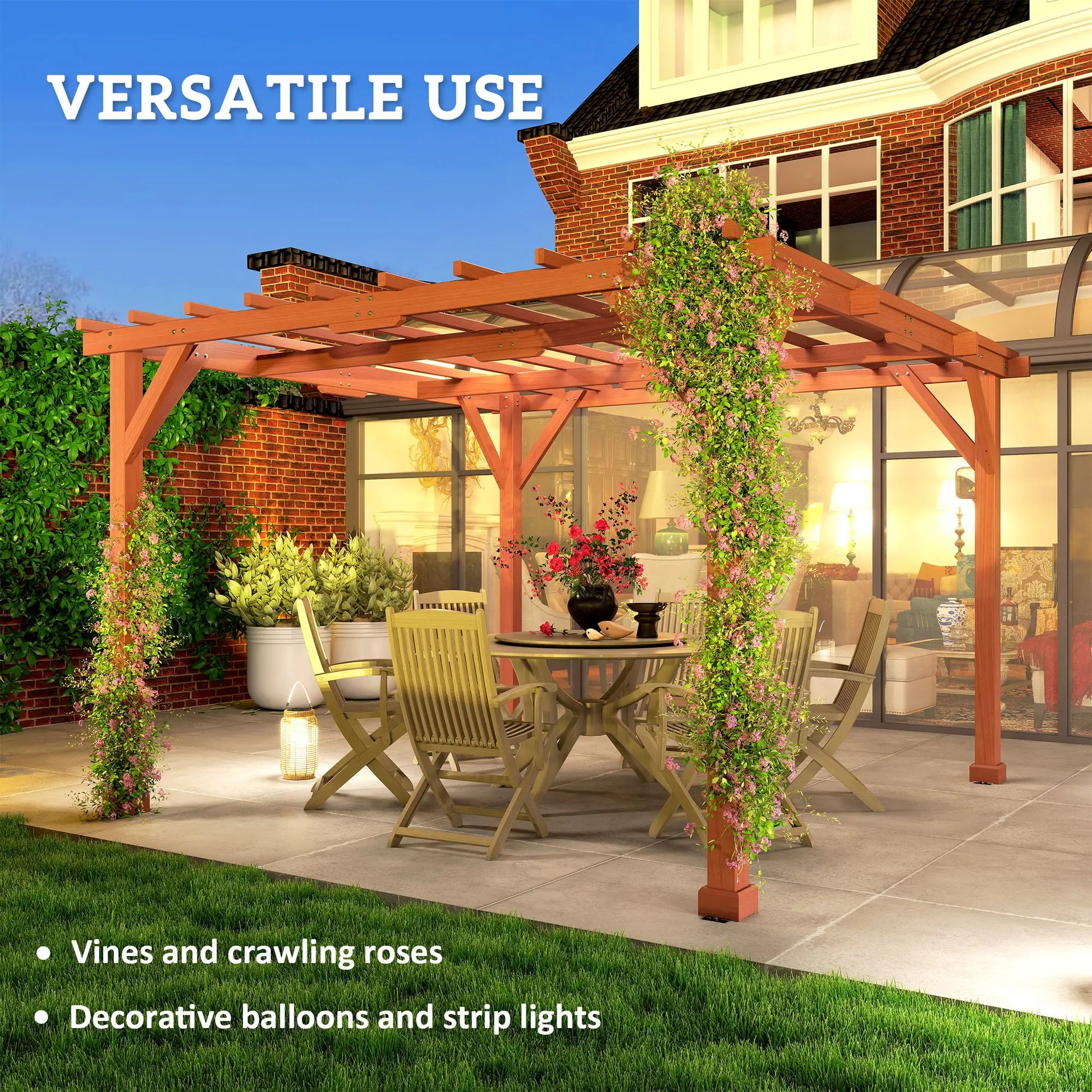 Outsunny 3.3 x 3.3 m Wooden Pergola Kit