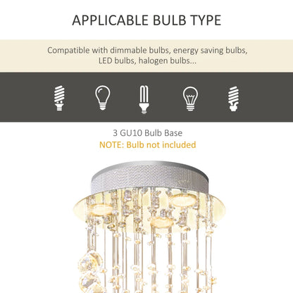 Chandelier with bulb compatibility information on a white background