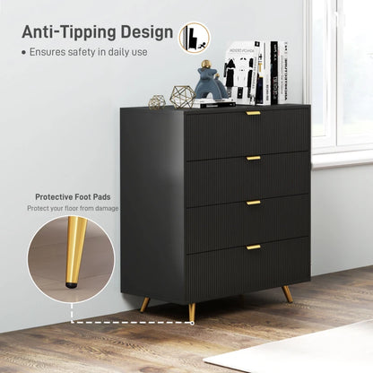 HOMCOM Elegant Four-Drawer Chest Of Drawer