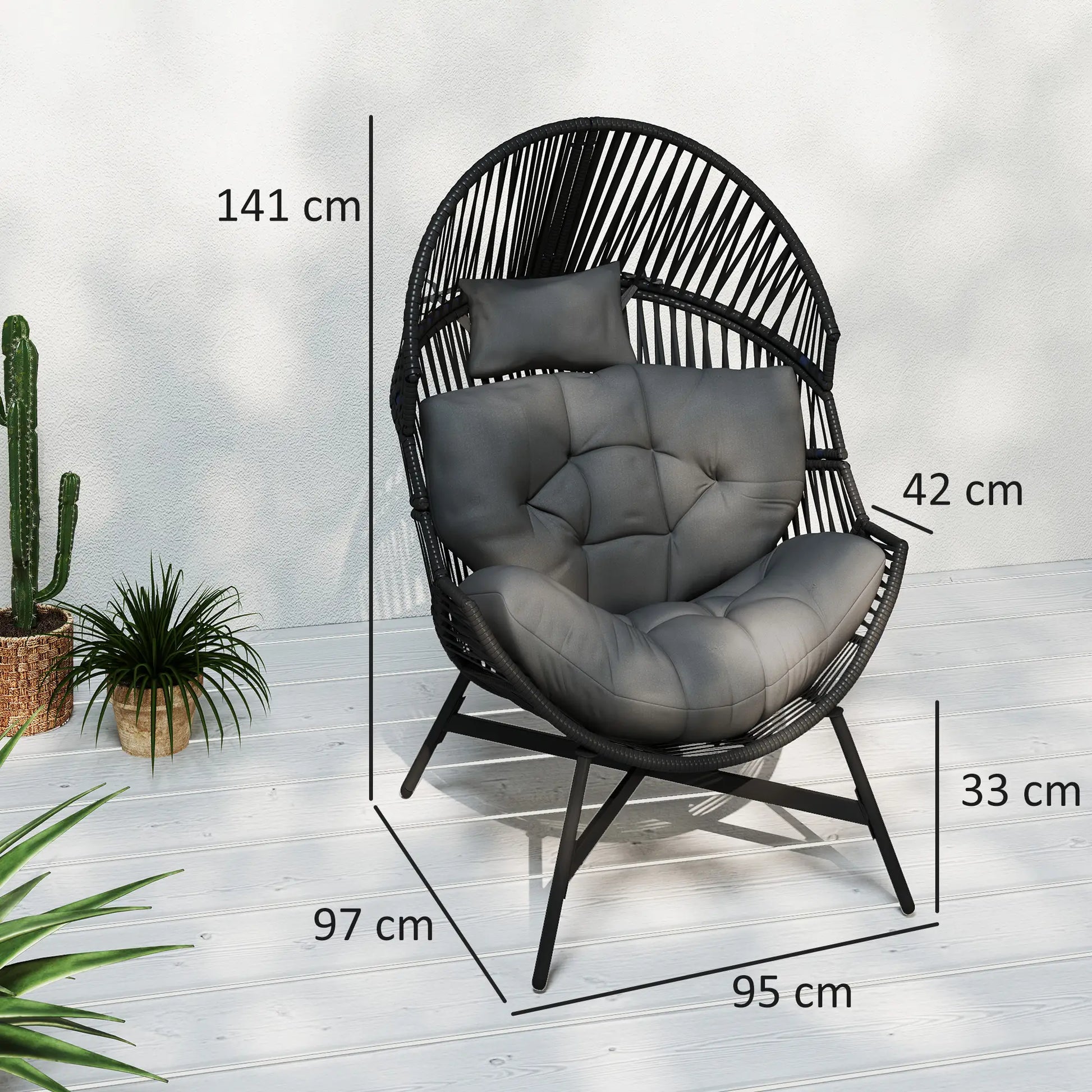 Outsunny Rattan Egg Chair